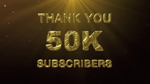Golden 3D Text Reveal for Subscriber Milestone Celebration