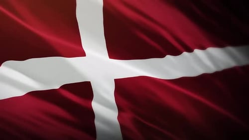 Realistic Danish Flag Waving Motion Background