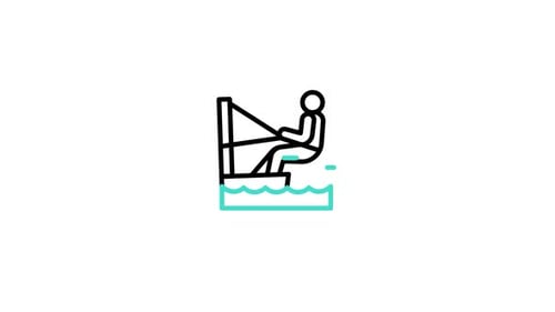 Minimalist Flat Design Windsurfing Sport Animation