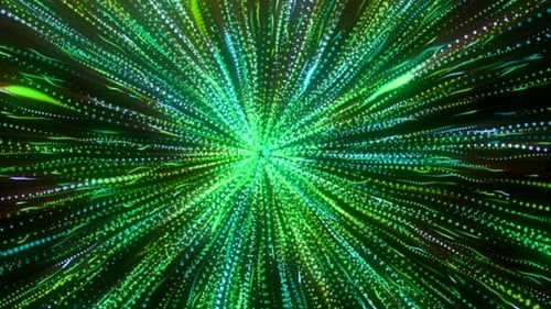 Abstract Green Star Explosion in Black Outer Space