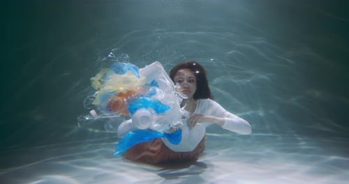 Fußabdruck von Plastikmüll