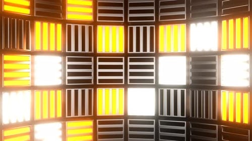 Orange And White Cube Strobes Background Vj Loop In 4K