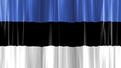 Estonian Flag Waving Curtain Fluid Loop Background