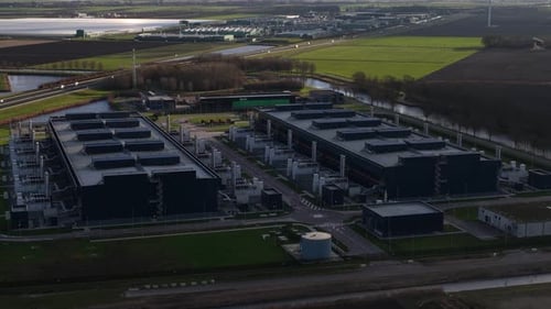 Aerial view of Agriport Data Centers, Netherlands.