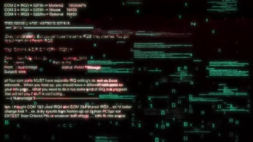 Glitchy Retro Digital Code Stream Animation