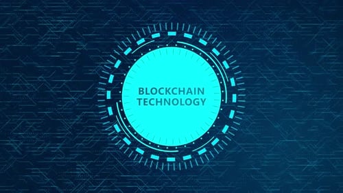 Futuristic Blockchain Technology Text Reveal