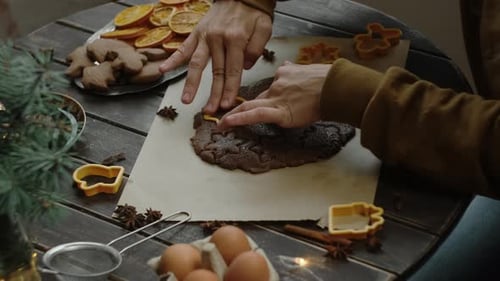 Preparing gingerbread cookies for Christmas