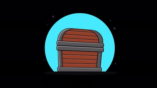 Open Treasure Box Animation Video - Transparent