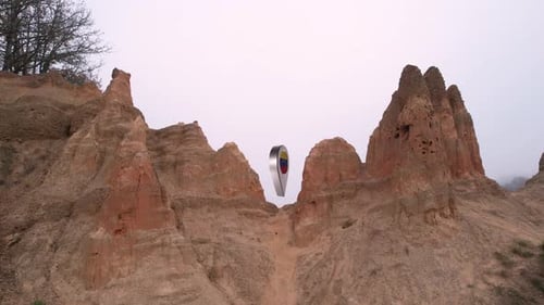 3D Rotating Map Pin with Venezuela Flag Reveal