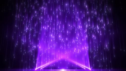 Abstract digital background with glowing neon particles or bright rays of light flying