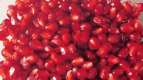 Heap of Pomegranate Grains Close Up