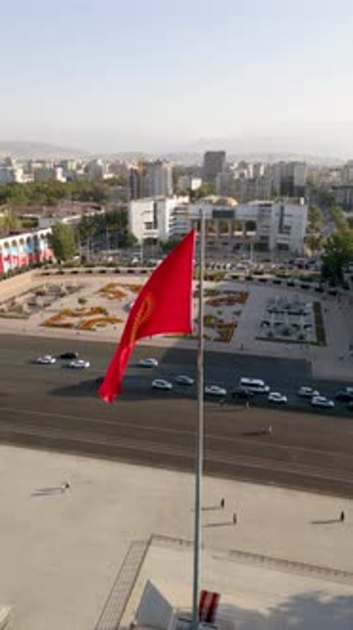 Aerial view of Kyrgyzstan parliament building