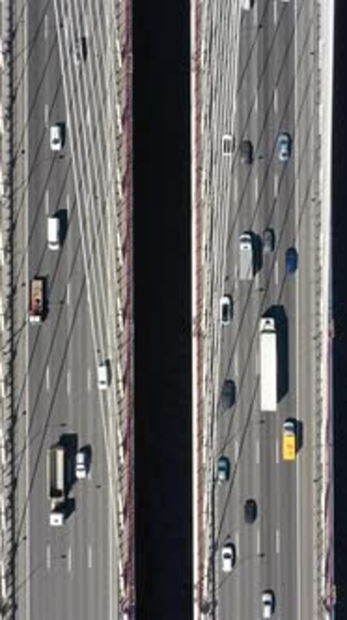 Cable-stayed bridge with cars