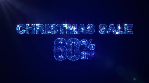 Luminous Glitter Christmas Sale 60% Off Text Animation
