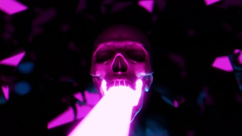 Skull with laser beam 4K