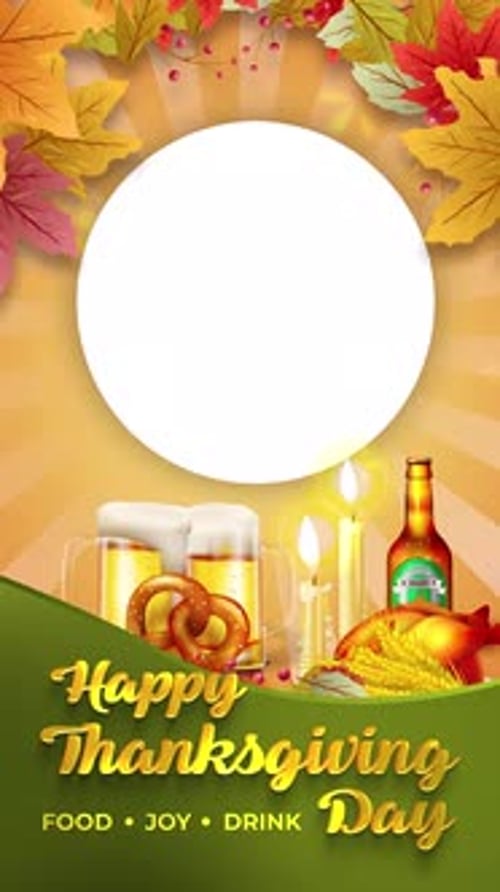 Animated Happy Thanksgiving Celebration Story with Autumn Elements