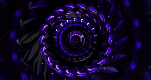 3D VJ Abstract Rotating Tunnel Background 4K 025