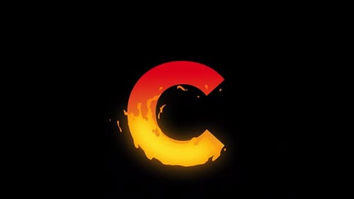 Dynamic Liquid Fire Letter C Fill Animation