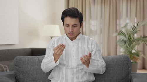 Sick Indian man having hair fall