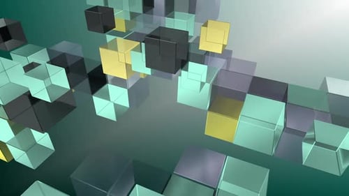 Abstract Geometric Cubes Looping Background Animation
