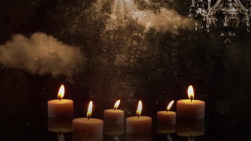 Funeral Memorial Background With Candle And Grain Overlay