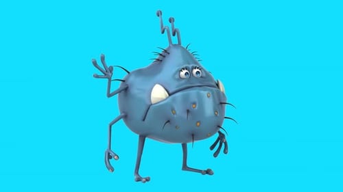 Fun 3D cartoon bacteria (with alpha channel included)