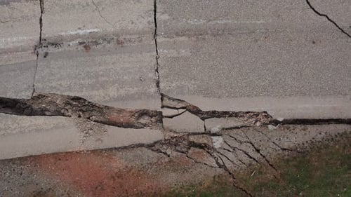 Road Destroyed by Earthquake