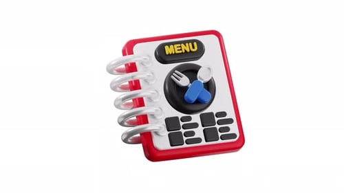 3d Icon Animation Food Order List