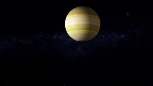 Rotating Gas Giant Planet in Deep Space Animation Loop