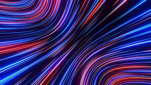 Flowing abstract neon lines. Loop animation