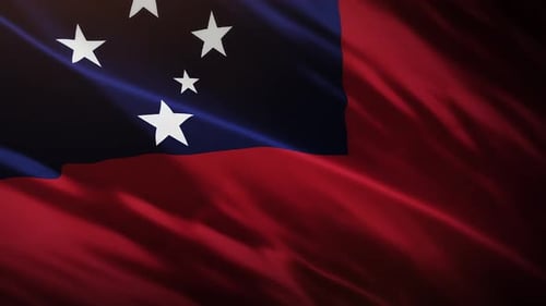 Samoa Flag Waving - 4K