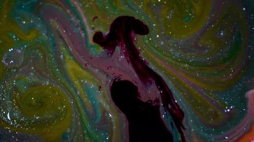 Abstract Fluid Art Swirl of Colors