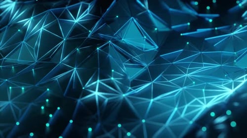 Futuristic Blue Glowing Network Background Animation