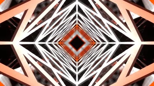 Orange And White Futuristic Abstract Tunnel Background Vj Loop In HD