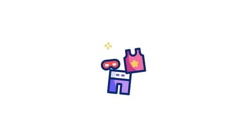 Animated Superhero Costume Reveal Icon
