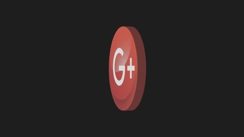 Animated 3D G Plus Social Media Icon Spin