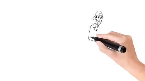 Computer-Whiteboard-Animation des Heimwerkers mit Darstellung der Arbeitsstelle