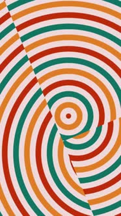 Vertical Abstract Geometric Animation of Sliding Concentric Circles