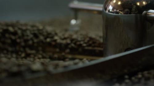 Coffee Beans Mixed in Roasting Machine