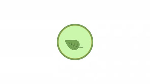 Animated Modern Green Leaf Icon for Eco Projects