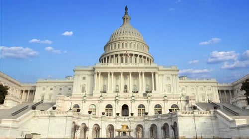 Time lapse of the United states capitol building.