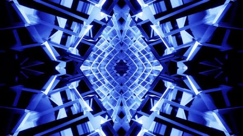 Tehno Vj Loop Background Neon Show With Space Theme 4K