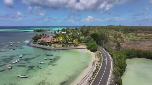 Road Along The Resort Area Of Mauritius