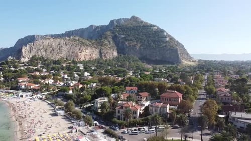 MONDELO BEACH MONTE PELLEGRINO PALERMO SICILY BY DRONE