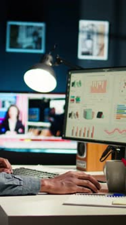 Vertical Video Research Specialist Reviewing Financial Elements and Expenses