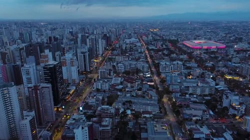 Curitiba Cityscape Afternoon Traffic From Above