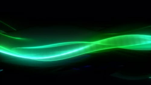 Green glowing wave background