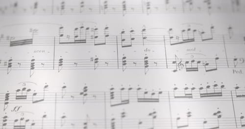 View over music notes