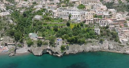 Aerial shot of Positano, Amalfi Coast, Italy