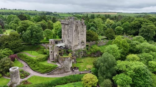 Bird's-eye view of Blarney Castle in County Cork, Ireland